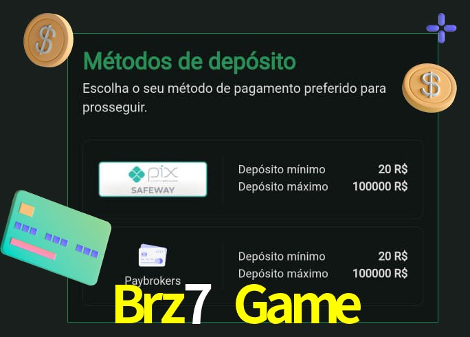 O cassino Brz7 Game oferece uma grande variedade de métodos de pagamento